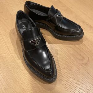 Prada Black Leather Loafers